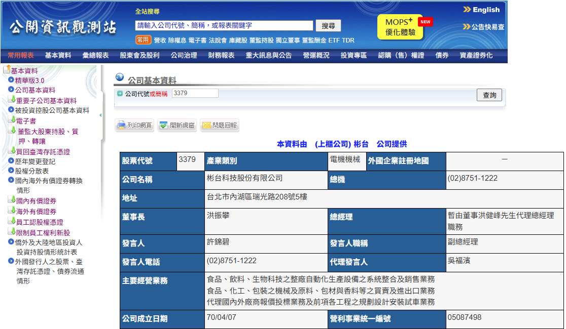 公開資訊觀測站